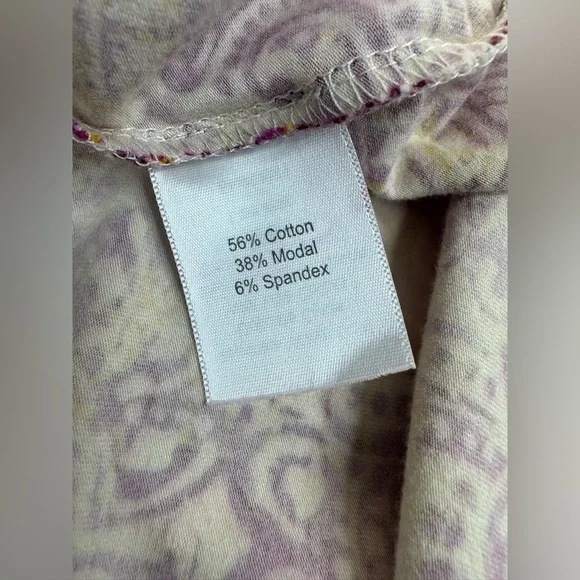 Sahalie Cap Sleeve Stretch Paisley Batik Jersey Stretch Dress Womens Large - Picture 9 of 9